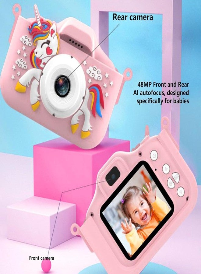 Brighterbee Kids Selfie Camera, Auto Multi Functional Digital Camera Toy Cute Shell Rechargeable 2.0 Inch IPS Screen 1080P Dual Lens for Outdoor - Image 5